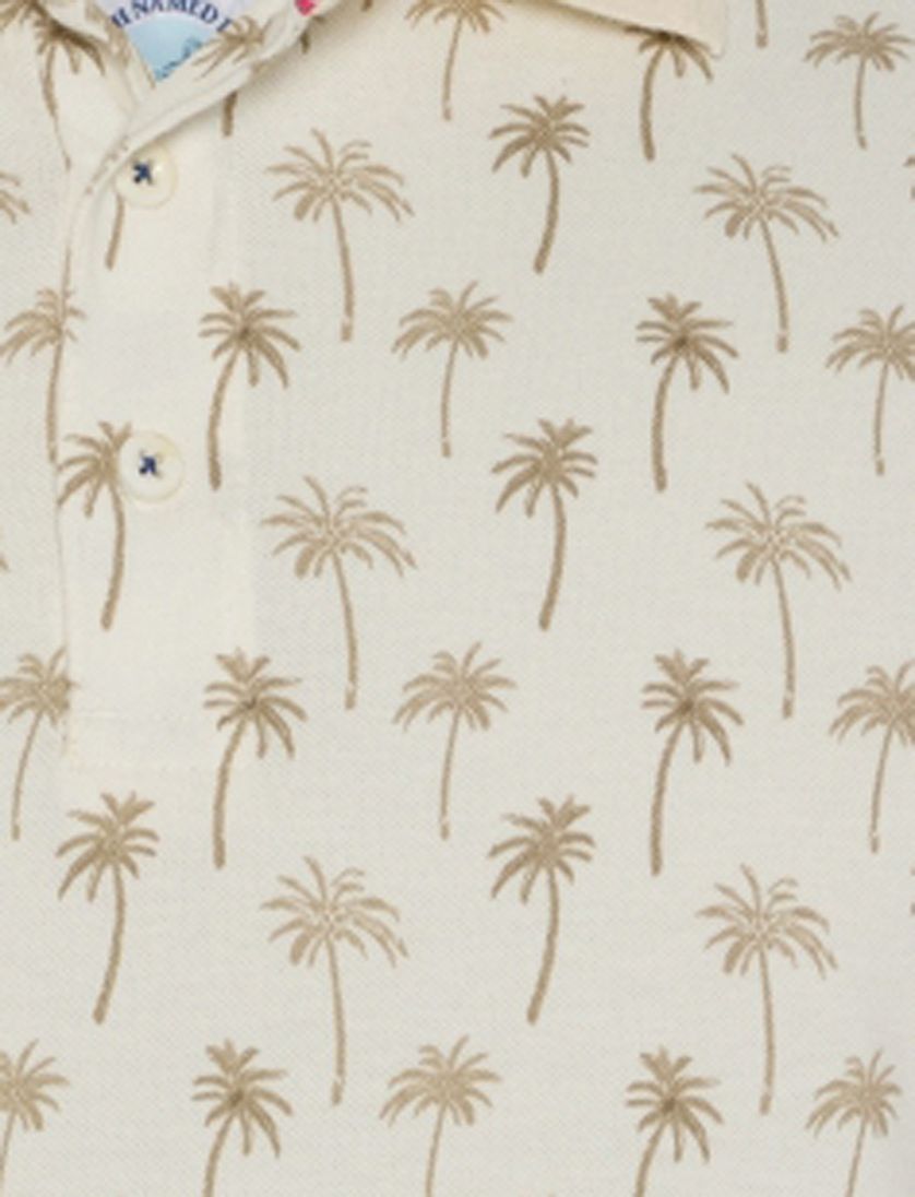 poloshirt korte mouw A Fish Named Fred beige geprint