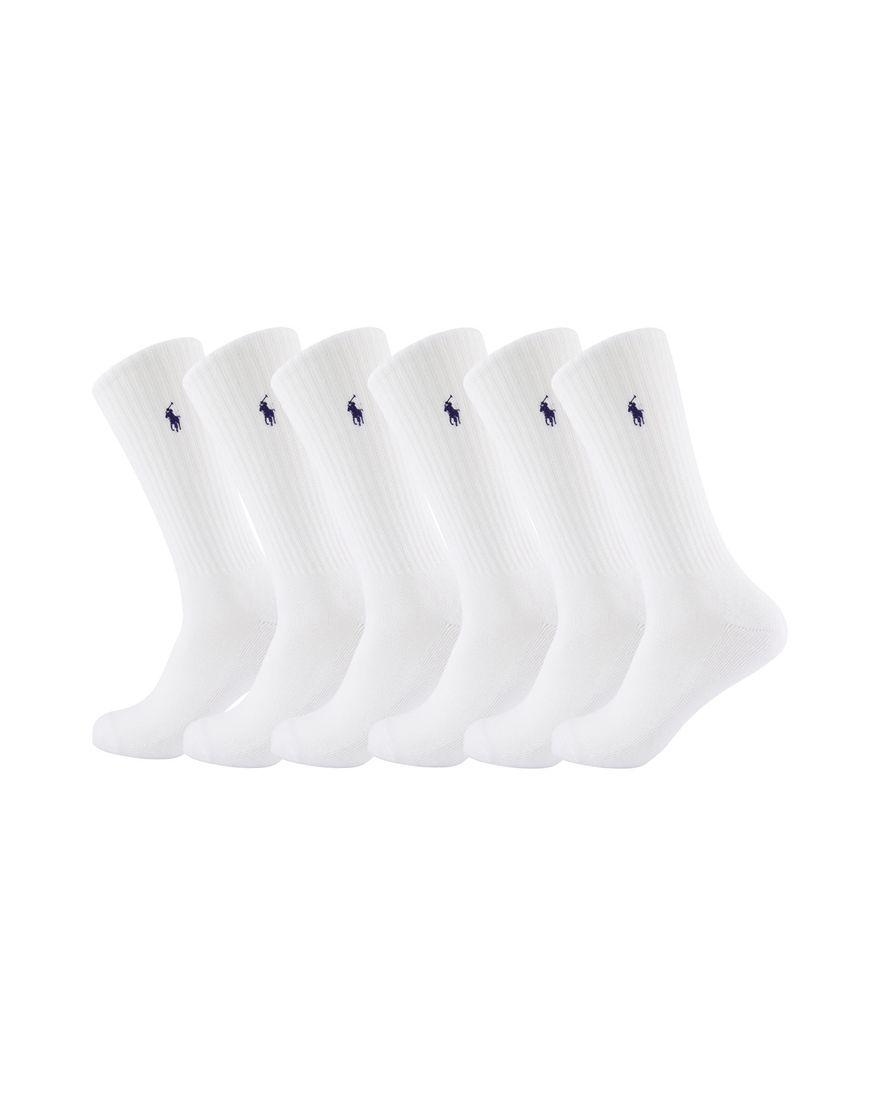 Polo Ralph Lauren casual sokken 6-pack wit polyester