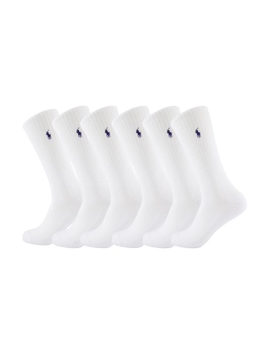 Polo Ralph Lauren sokken 6-pack wit polyester
