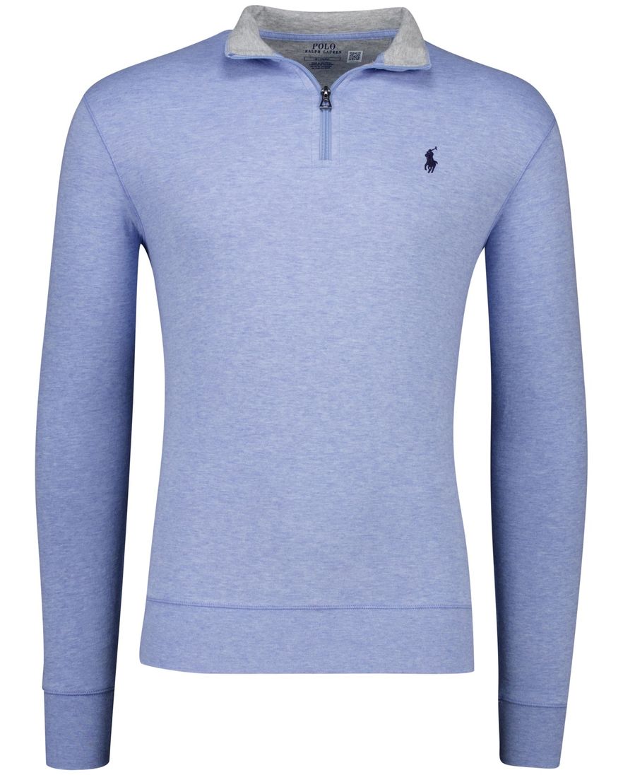 Polo Ralph Lauren half zip trui lichtblauw gemêleerd