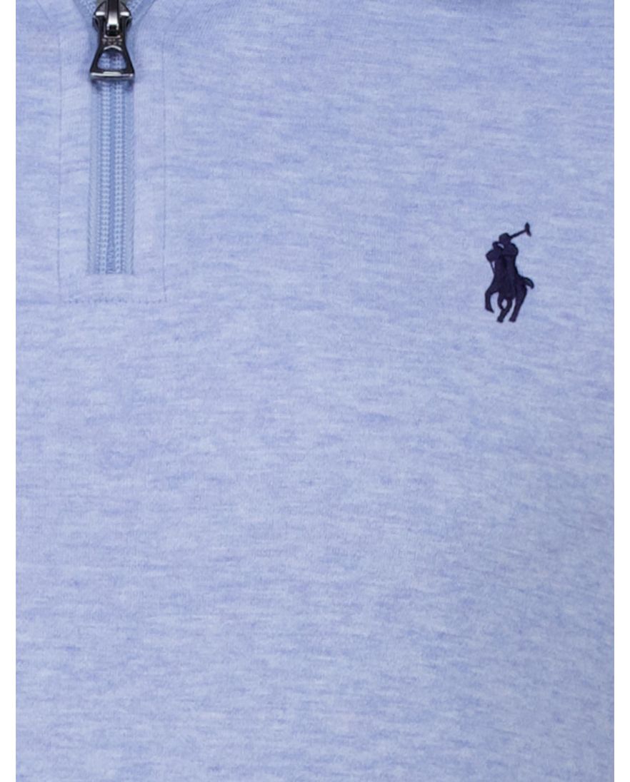 Polo Ralph Lauren half zip trui lichtblauw gemêleerd