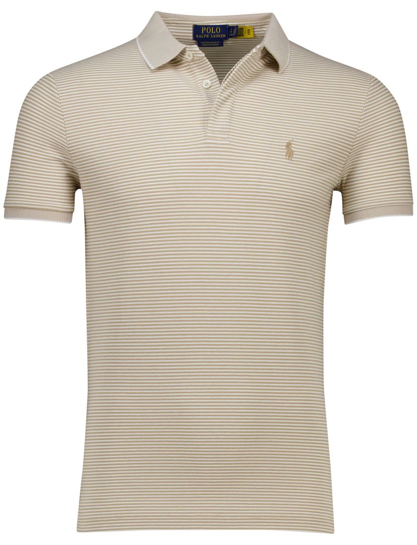 Polo Ralph Lauren beige polo gestreept stretch