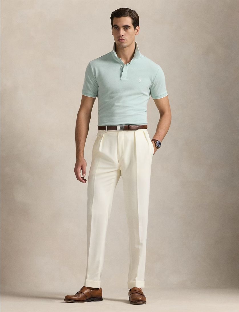 katoenen Polo Ralph Lauren polo effen lichtgroen