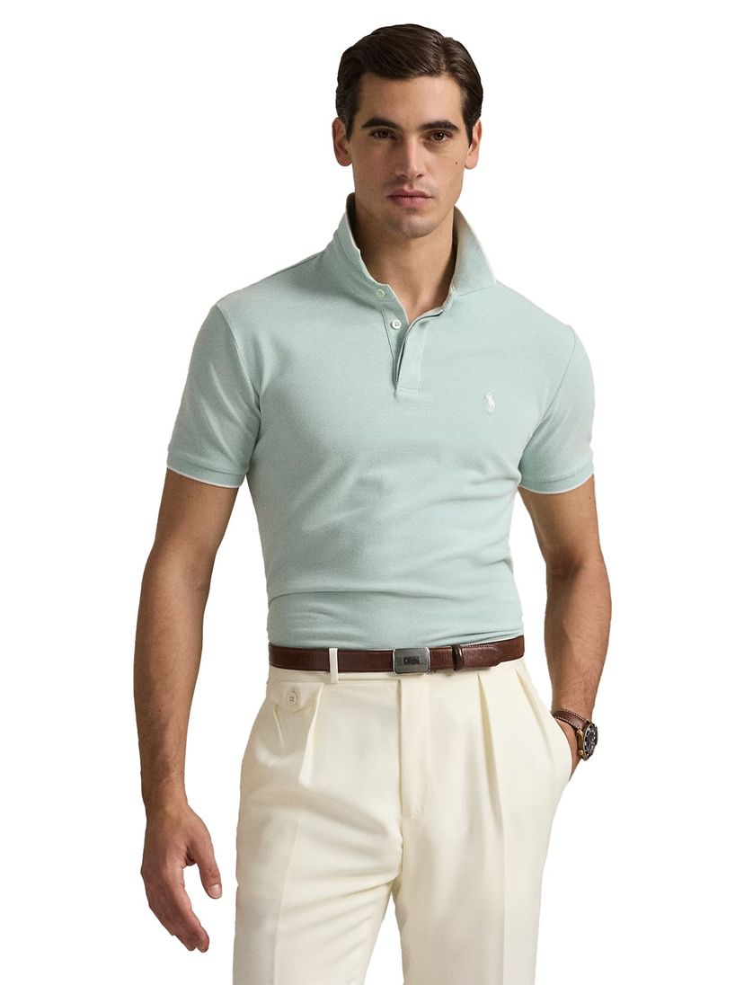 katoenen Polo Ralph Lauren polo effen lichtgroen