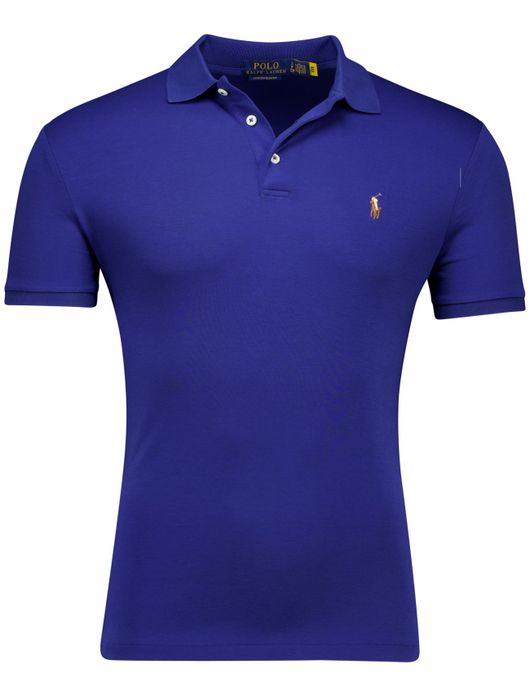 poloshirt korte mouw blauw Polo Ralph Lauren Custom Slim Fit
