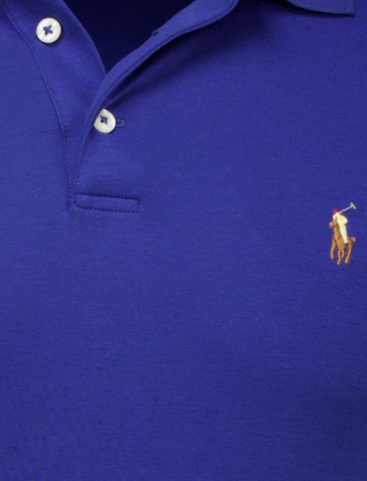 Polo Ralph Lauren custom slim fit polo kobaltblauw