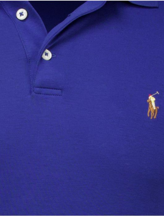 poloshirt korte mouw blauw Polo Ralph Lauren Custom Slim Fit