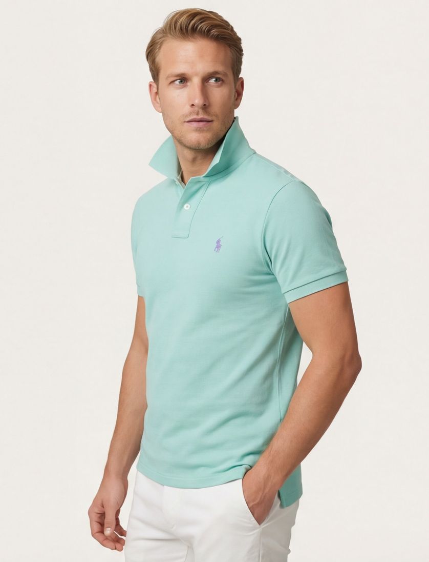 groen poloshirt korte mouw Polo Ralph Lauren Slim Fit