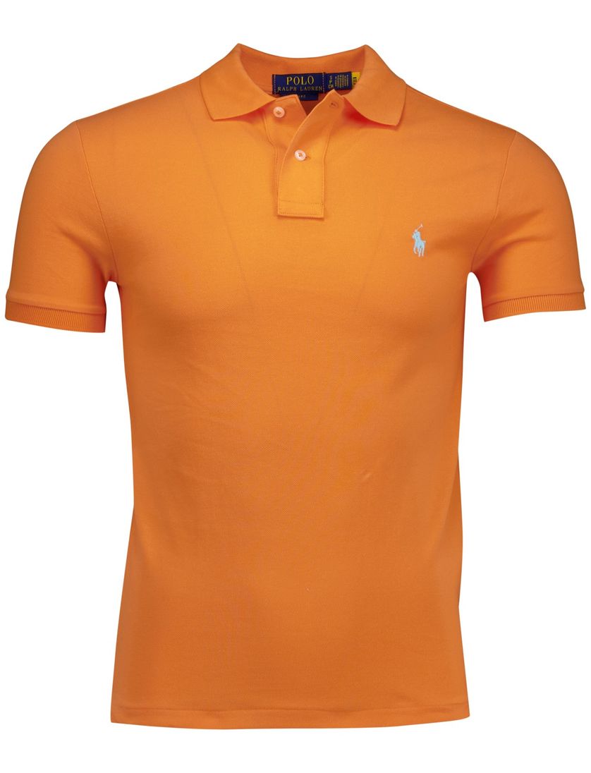 katoenen Polo Ralph Lauren polo oranje slim fit