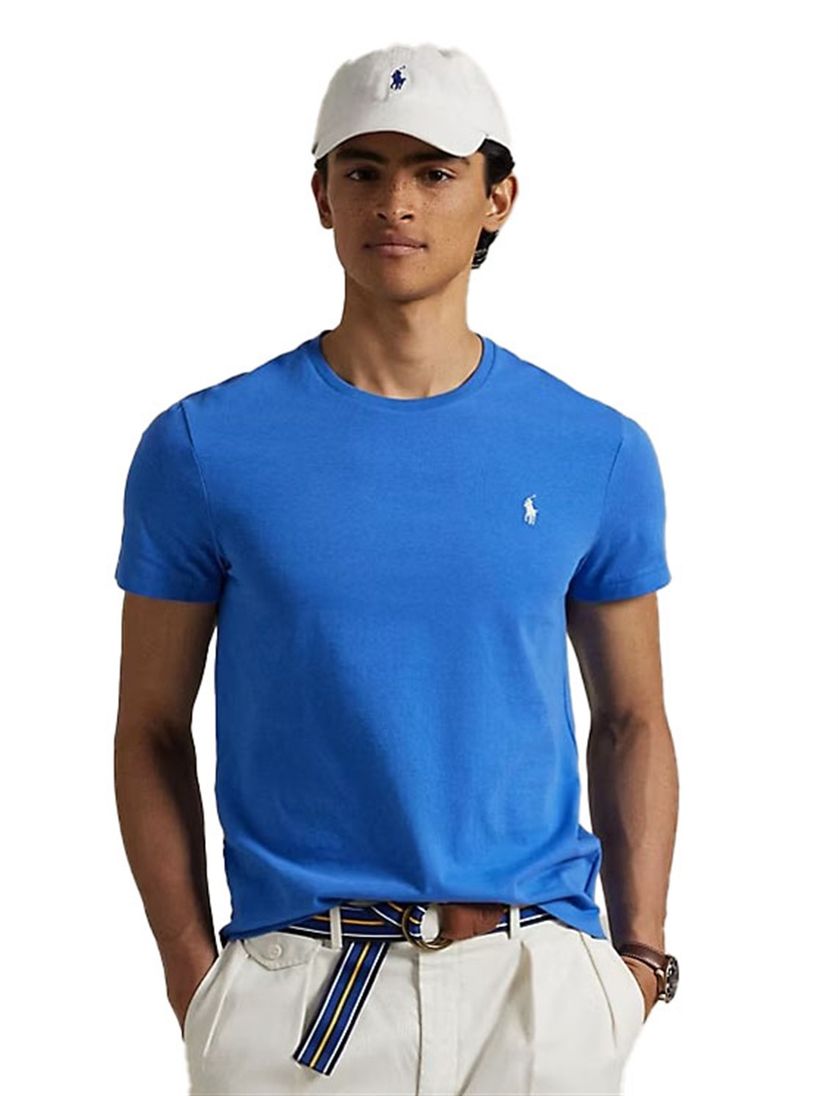 t-shirt Polo Ralph Lauren Slim Fit blauw katoen