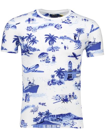 Polo Ralph Lauren Polo Ralph Lauren T-shirt wit blauw jersey met print