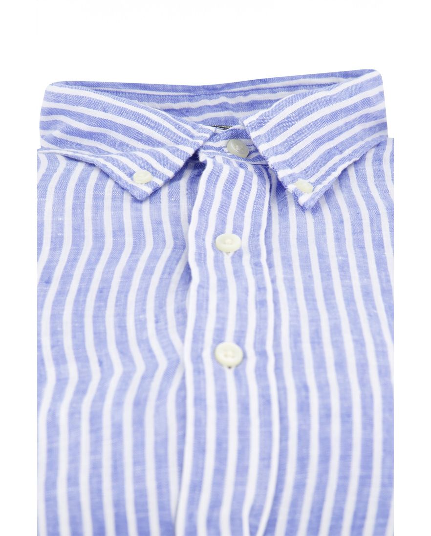 Polo Ralph Lauren overhemd blauw gestreept 100% linnen