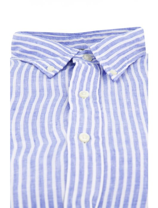 Polo Ralph Lauren overhemd blauw gestreept linnen