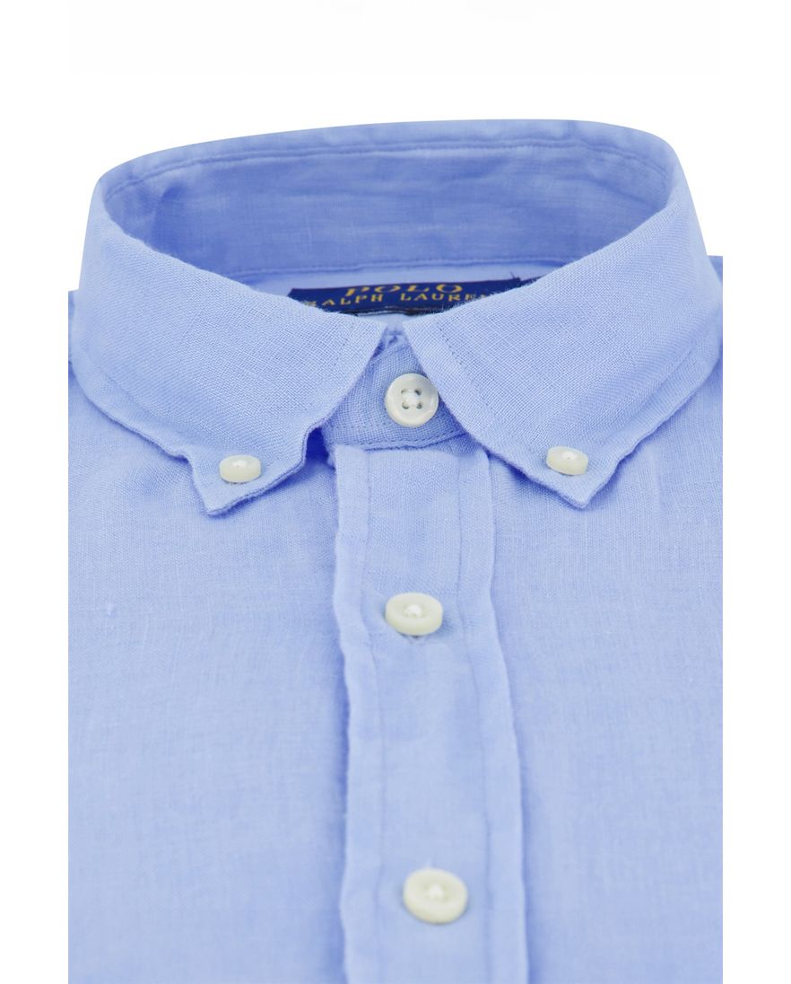 Polo Ralph Lauren overhemd blauw linnen button-down