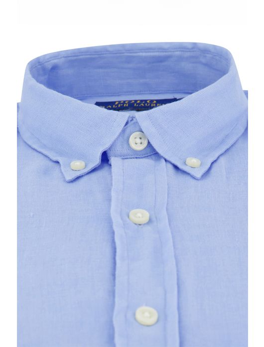 Polo Ralph Lauren overhemd blauw linnen slim fit