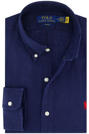 Polo Ralph Lauren Polo Ralph Lauren overhemd donkerblauw linnen