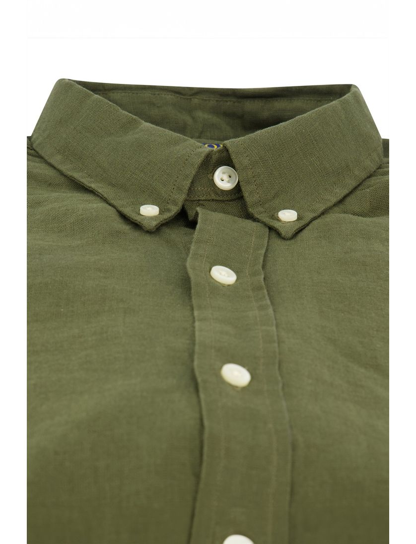 Polo Ralph Lauren overhemd mosgroen linnen button-down