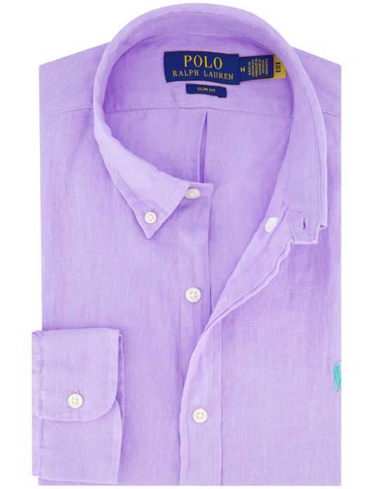 Polo Ralph Lauren overhemd paars linnen