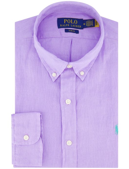 Polo Ralph Lauren overhemd paars linnen