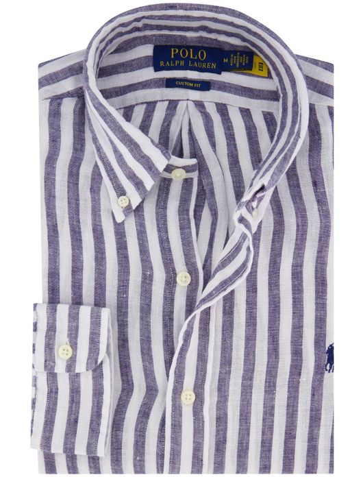 Polo Ralph Lauren overhemd navy wit linnen