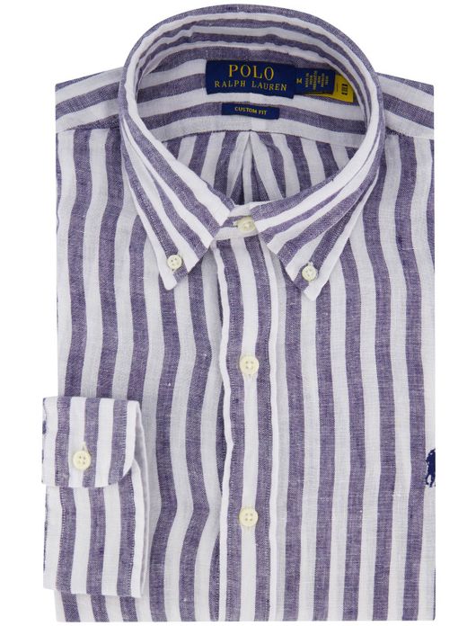 Polo Ralph Lauren overhemd navy wit linnen