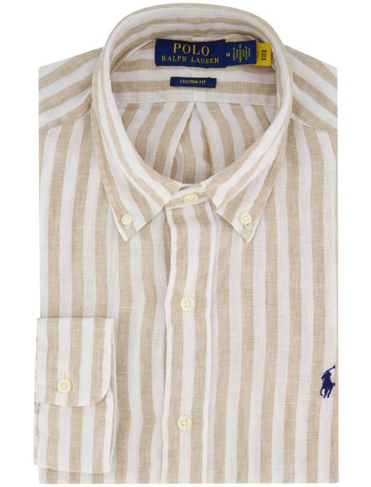 Polo Ralph Lauren overhemd beige wit linnen