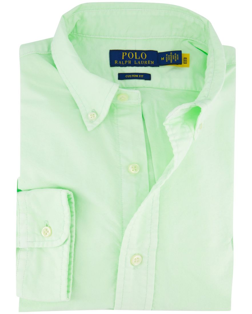 Polo Ralph Lauren overhemd groen custom fit lange mouw