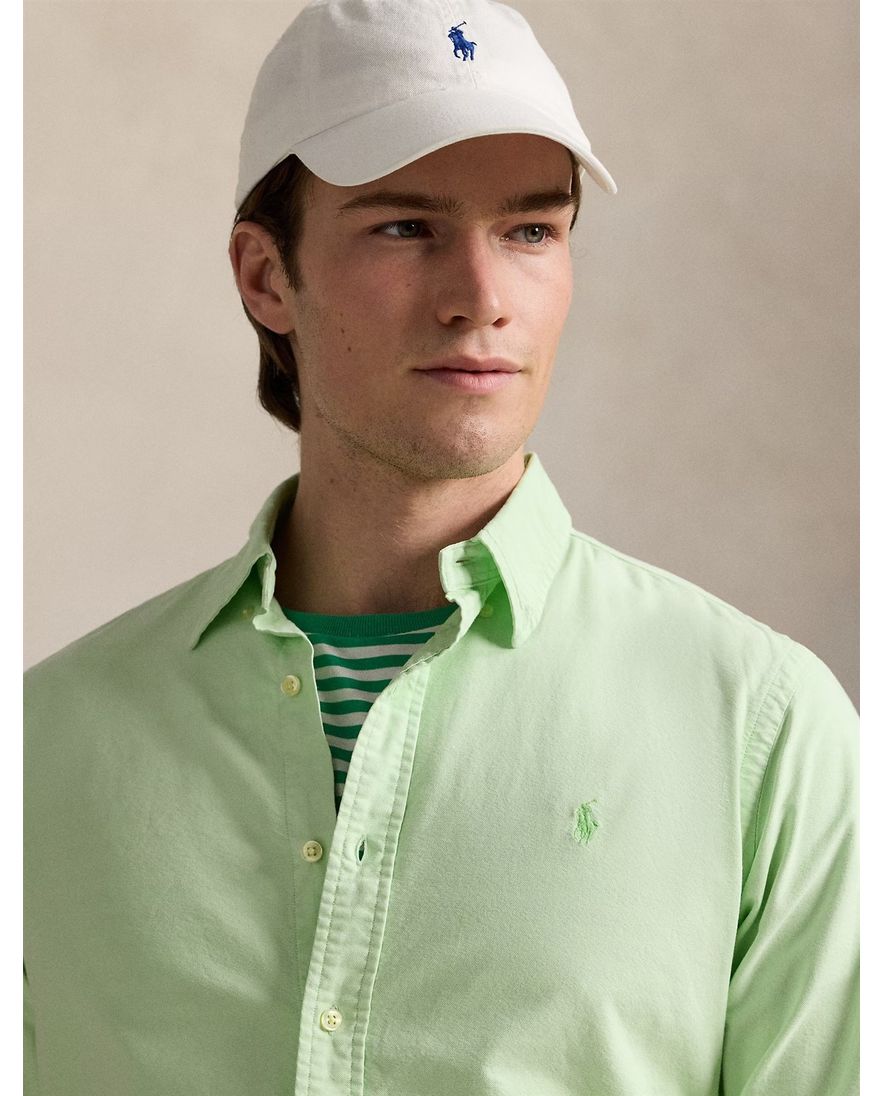 Polo Ralph Lauren overhemd groen custom fit lange mouw