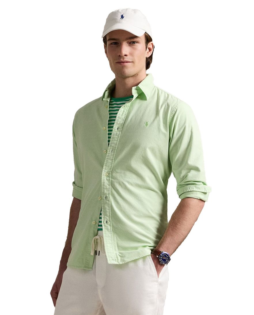 Polo Ralph Lauren overhemd groen custom fit lange mouw