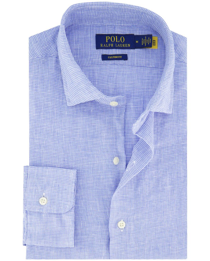 Polo Ralph Lauren Custom Fit overhemd blauw wit geprint