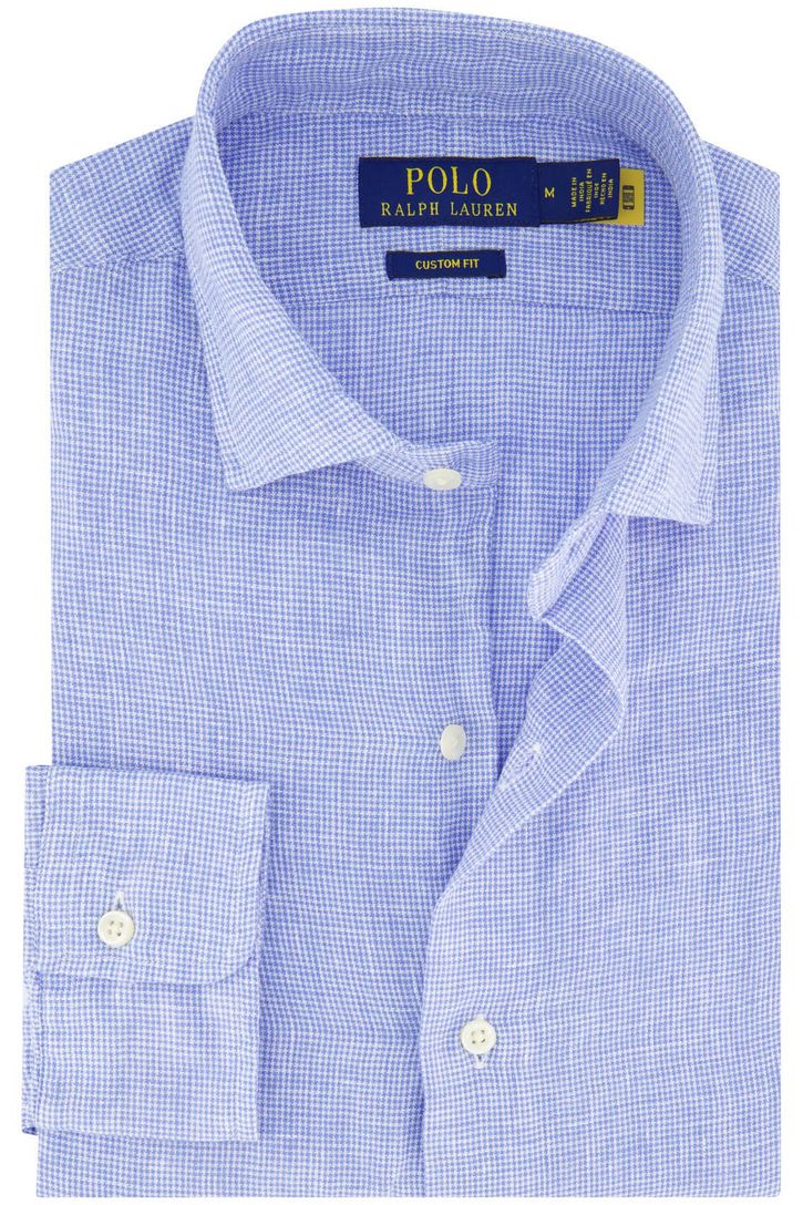 Polo Ralph Lauren Custom Fit overhemd blauw wit linnen