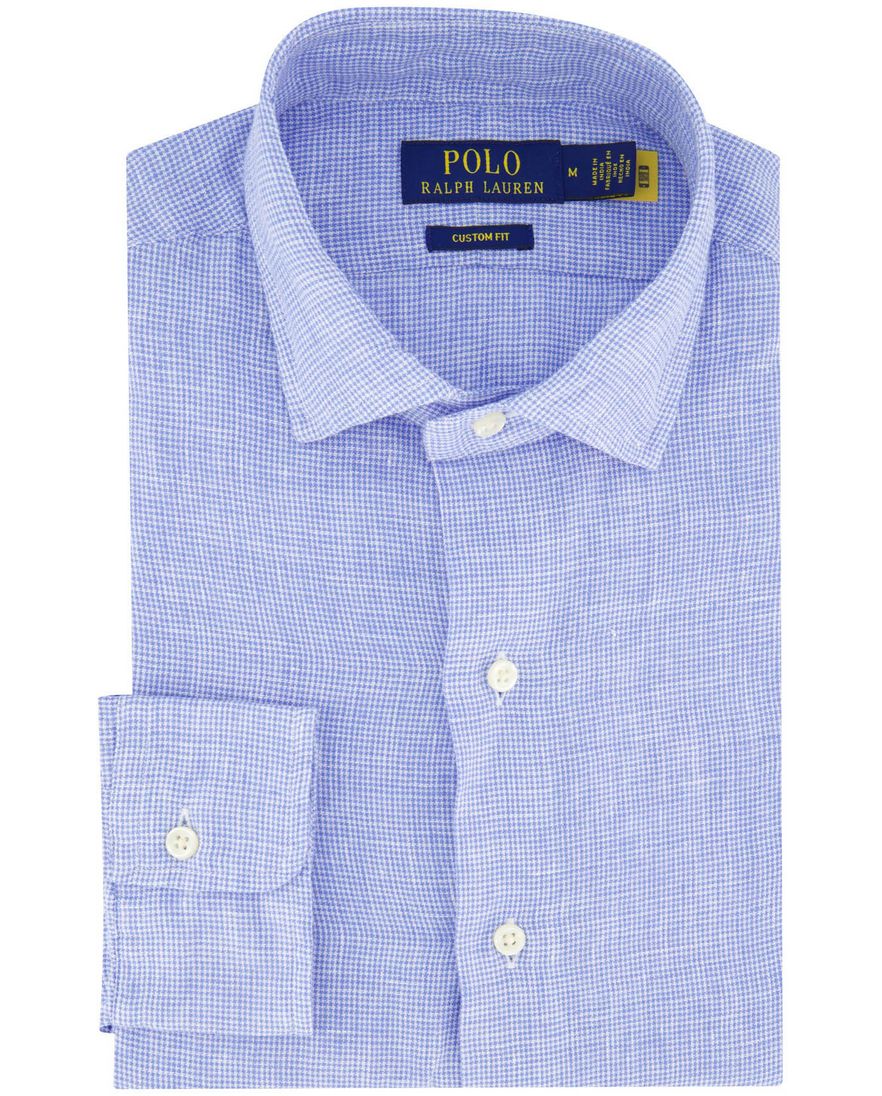 Polo Ralph Lauren Custom Fit overhemd blauw wit geprint