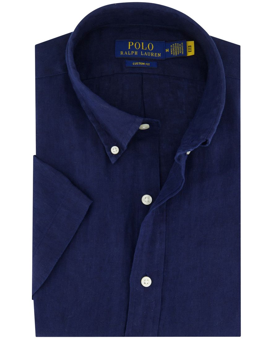 Polo Ralph Lauren Custom Fit overhemd navy korte mouw