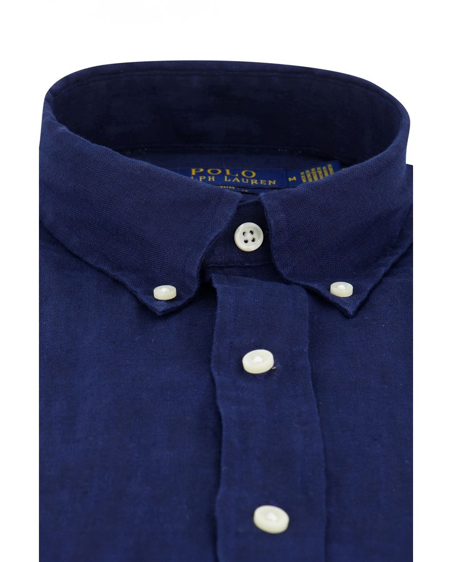 Polo Ralph Lauren Custom Fit overhemd navy korte mouw