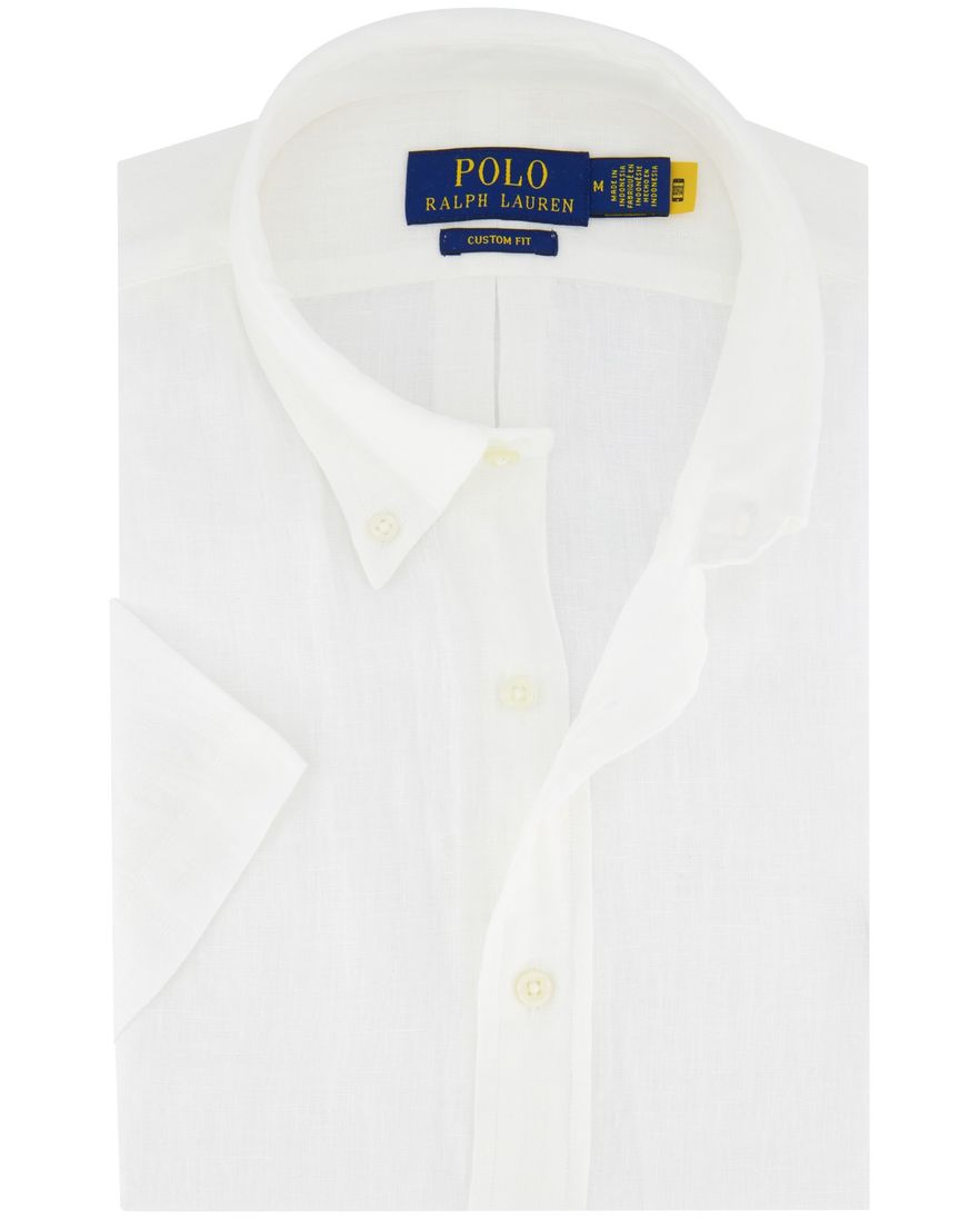 Polo Ralph Lauren Custom Fit overhemd wit linnen effen