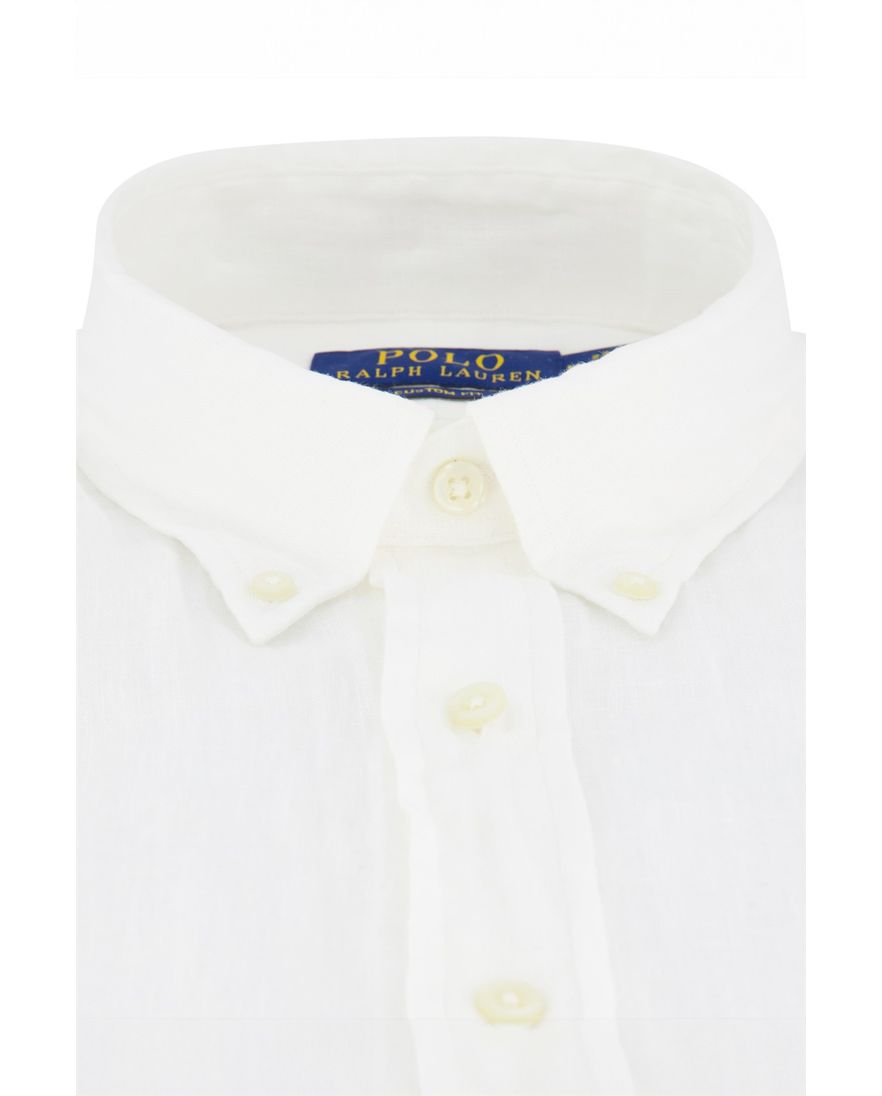 Polo Ralph Lauren Custom Fit overhemd wit linnen effen