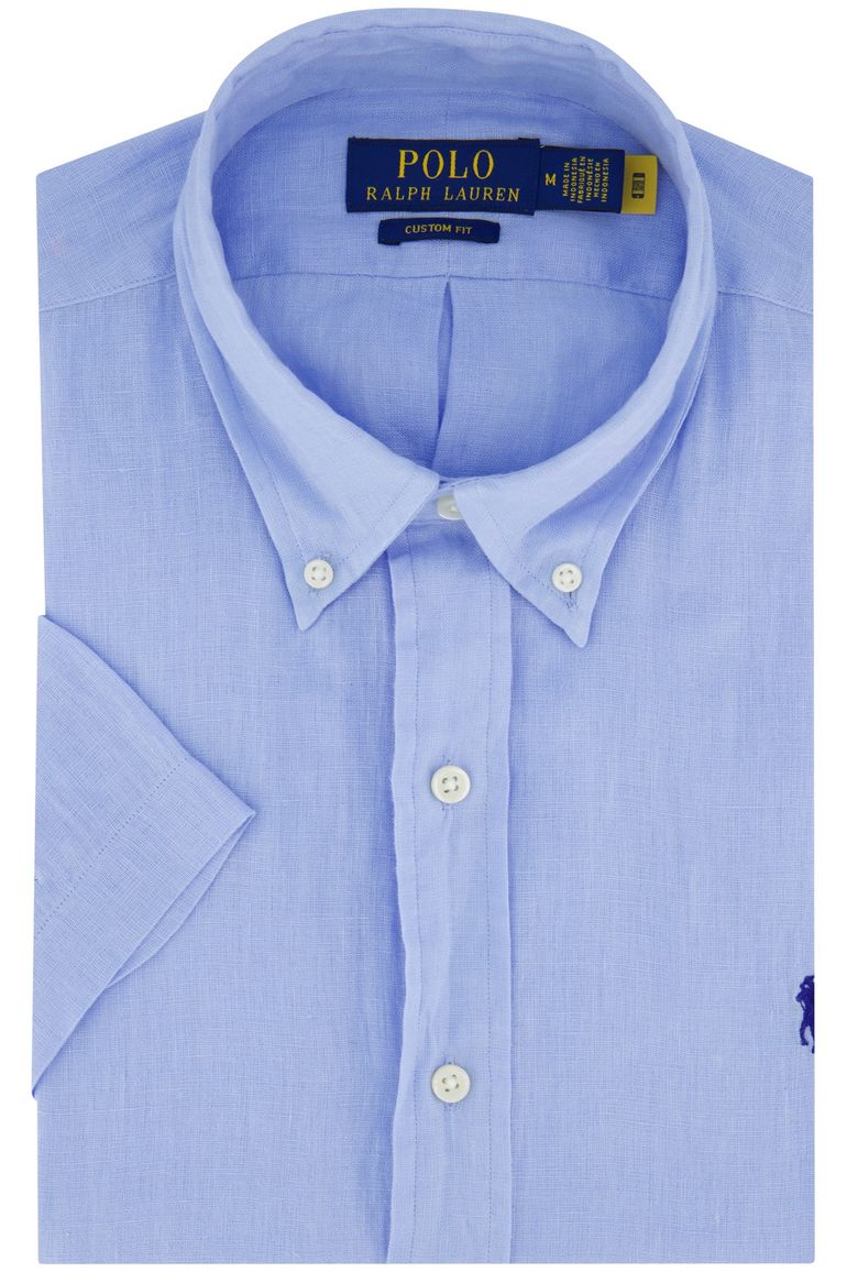Polo Ralph Lauren overhemd korte mouw lichtblauw linnen
