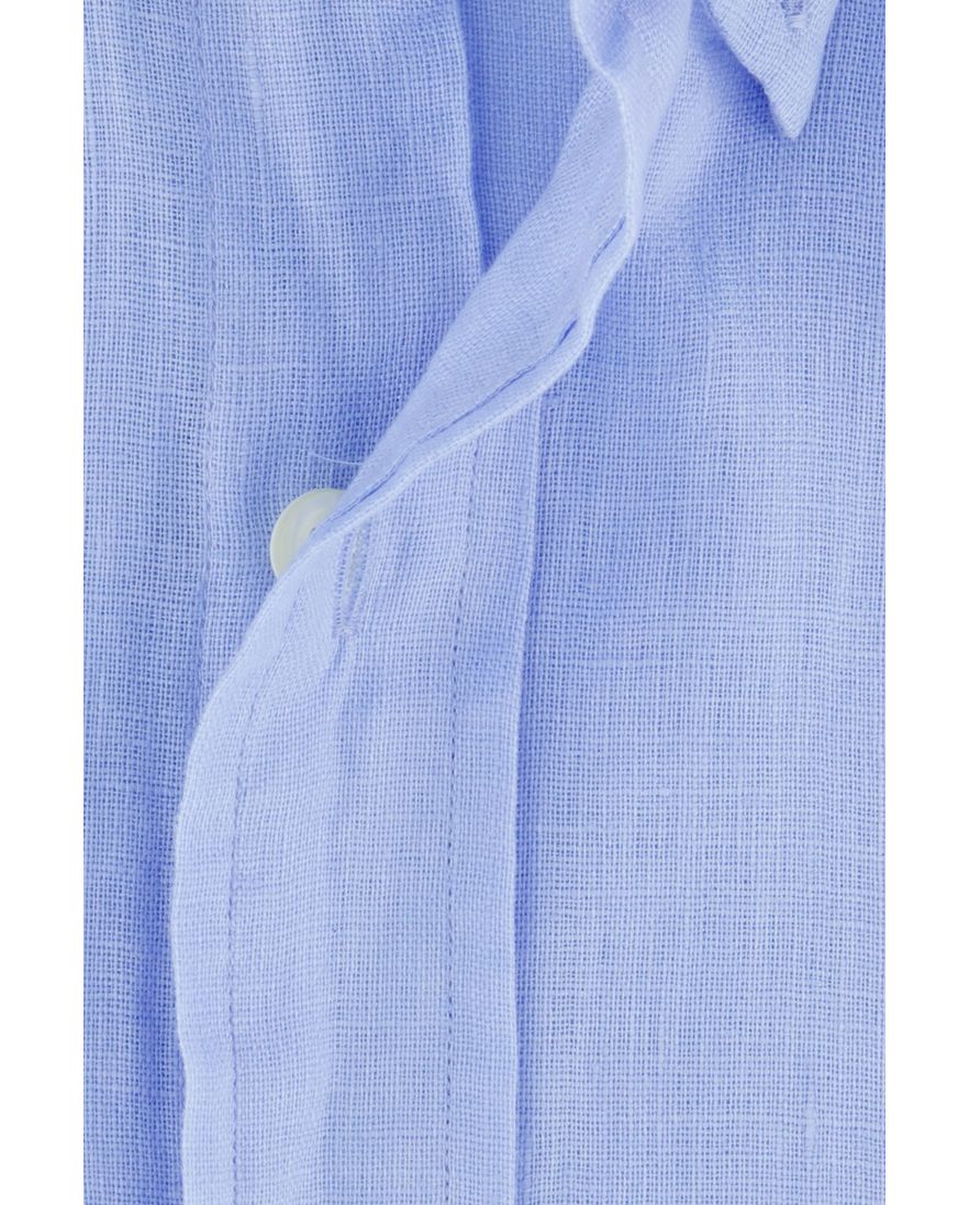 Polo Ralph Lauren overhemd korte mouw lichtblauw linnen