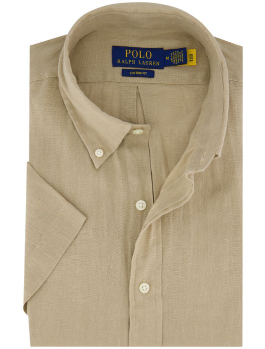 Polo Ralph Lauren overhemd korte mouw beige linnen