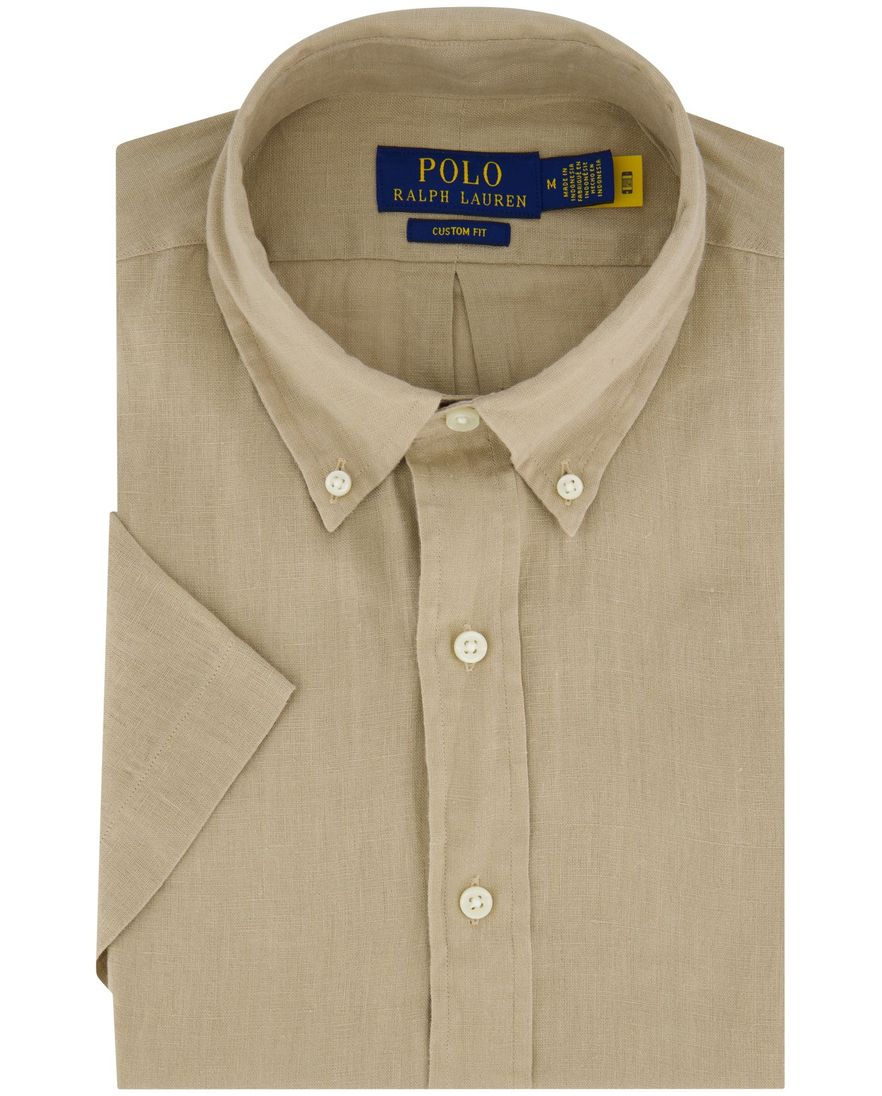 Polo Ralph Lauren overhemd korte mouw beige 100% linnen