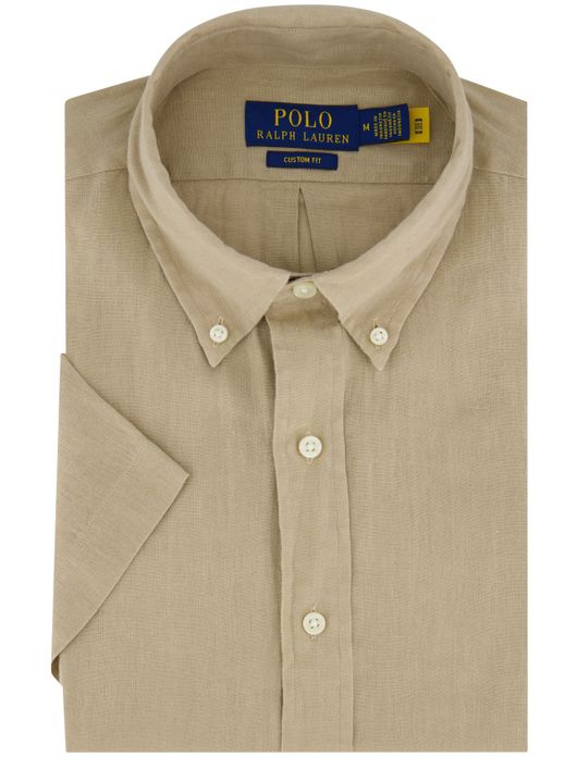 Polo Ralph Lauren overhemd korte mouw beige linnen