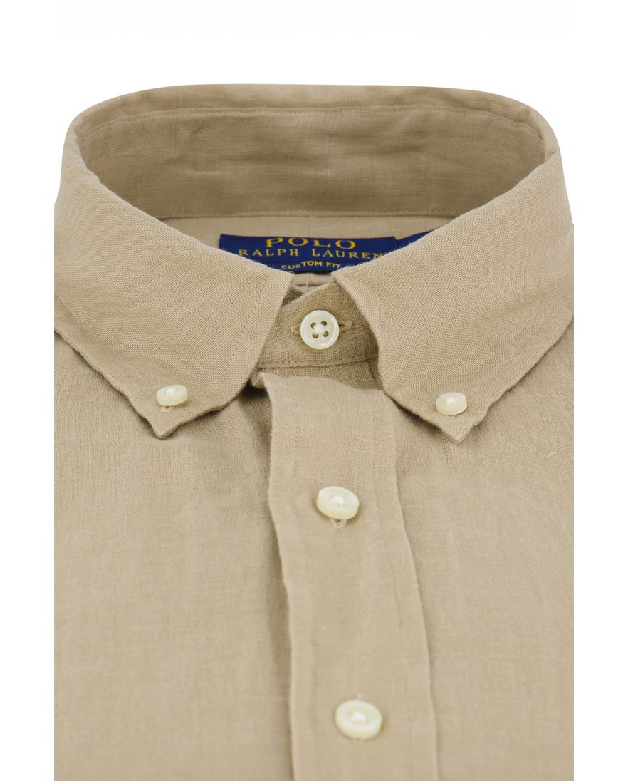 Polo Ralph Lauren overhemd korte mouw beige 100% linnen