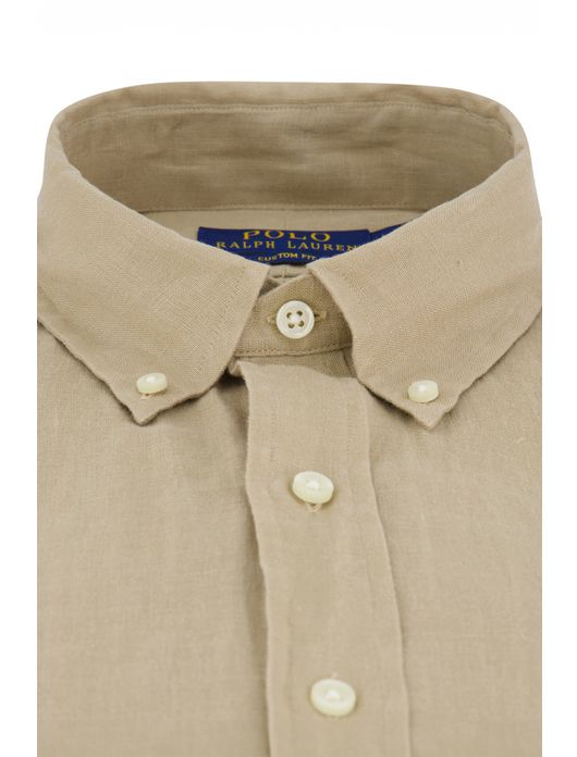Polo Ralph Lauren overhemd korte mouw beige linnen