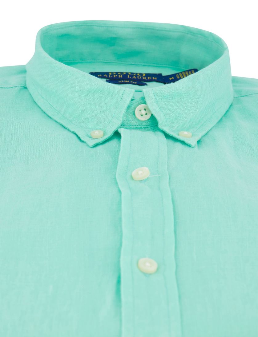 Polo Ralph Lauren overhemd turquoise slim fit linnen