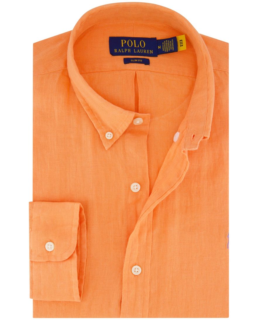 Polo Ralph Lauren overhemd oranje linnen button-down