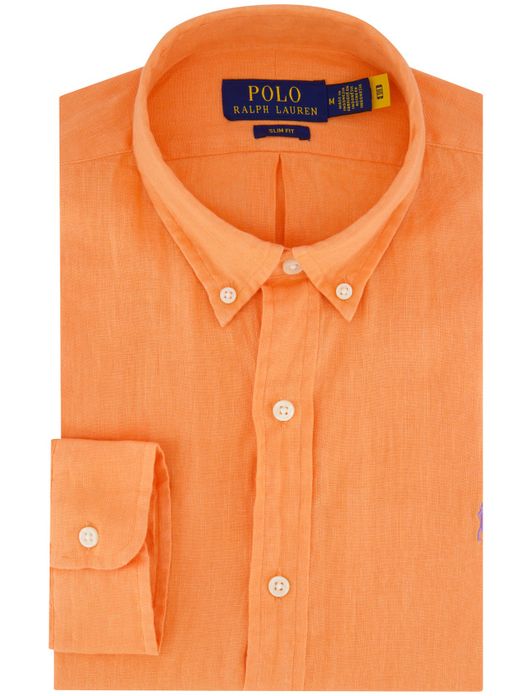 Polo Ralph Lauren overhemd oranje linnen
