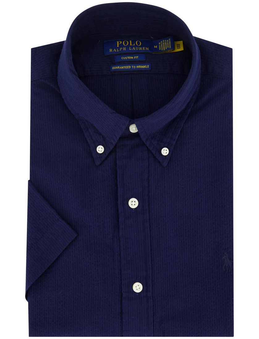 katoenen Polo Ralph Lauren overhemd korte mouw donkerblauw