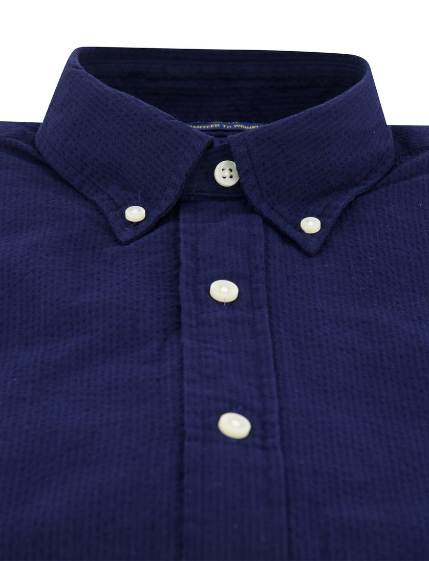 katoenen Polo Ralph Lauren overhemd korte mouw donkerblauw