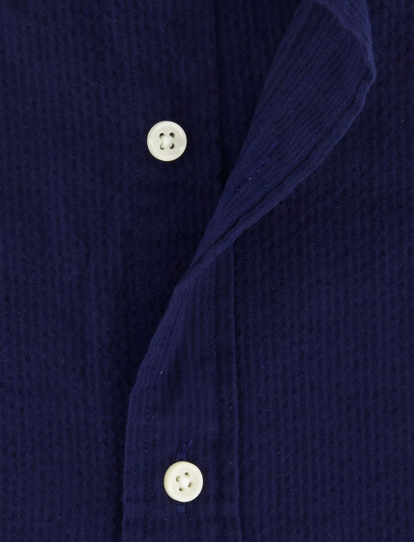 katoenen Polo Ralph Lauren overhemd korte mouw donkerblauw