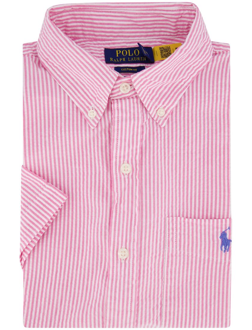 Polo Ralph Lauren overhemd korte mouw roze borstzak